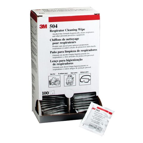 3M RESPIRATOR CLEANING WIPES - BOX OF 100 SACHETS 504/07065