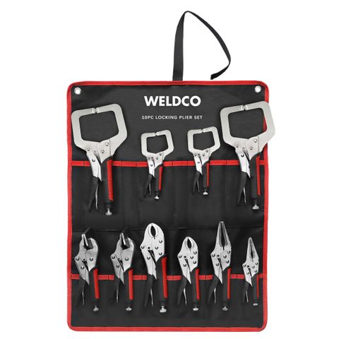WELDCO 10PC LOCKING PLIER SET IN CANVAS ROLL