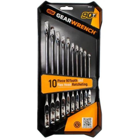 GEARWRENCH 10PC SAE  90T FLEX-HEAD RATCHETING SET  1/4 - 3/4