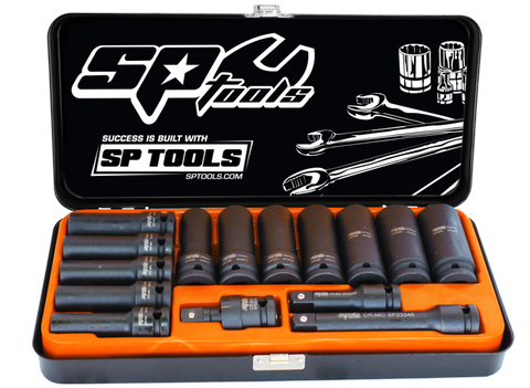 SP TOOLS 15PC 1/2DR DEEP IMPACT SOCKET SET 10-24MM