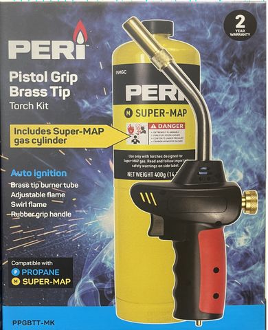 PERI PISTOL GRIP BRASS TIP MAPP GAS TORCH KIT
