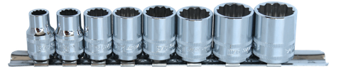 SP TOOLS 8PC 12PC 3/8DR SOCKET SET SAE/IMP 5/16-3/4 ON RAIL