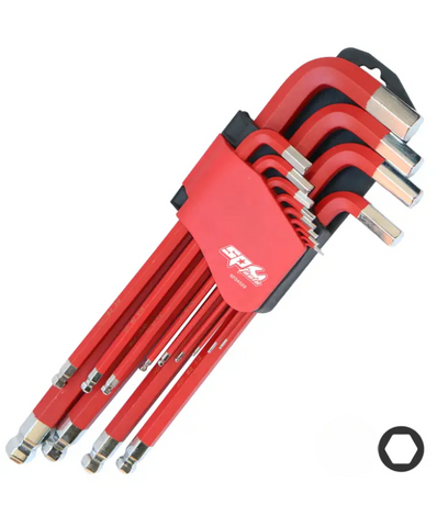 SP TOOLS 13PC JUMBO B/E HEX KEY SET SAE 1/16-3/4  RED
