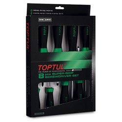 TOPTUL 8PC SCREWDRIVER SET SL/PH/PZ/SQ