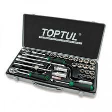 TOPTUL 34PC 6P SOCKET SET 3/8DR MM/AF