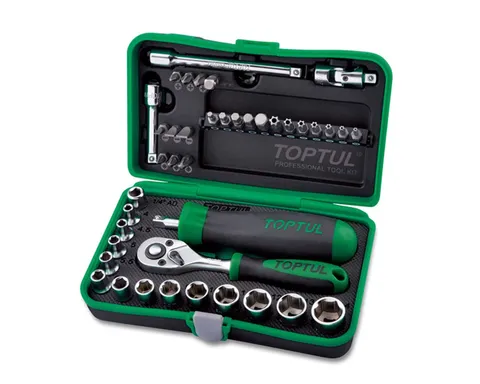 TOPTUL 41PC 1/4DR SOCKET SET PL-CASE