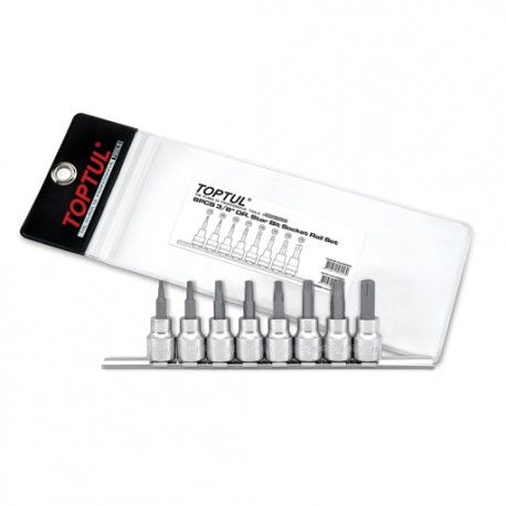 TOPTUL 8PC TORX BIT 3/8DR SOCKET RAIL