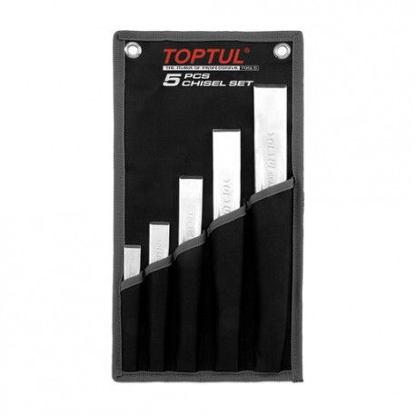 TOPTUL 5PC RIBBED FLAT CHISEL SET