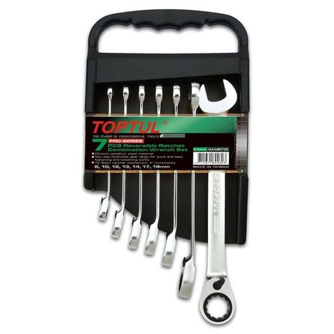 TOPTUL PRO 7PC REV GEARWRENCH SET 8-19MM