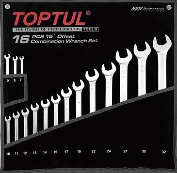 TOPTUL 16PC ROE SPANNER SET 7-32MM