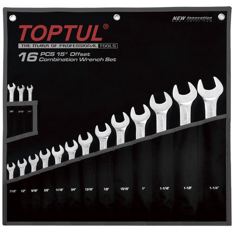 TOPTUL 16PC ROE SPANNER SET 1/4 - 1-1/4