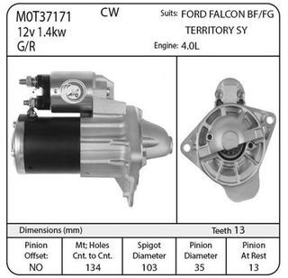 STR 12V 1.4KW SUIT FORD FALCON FG