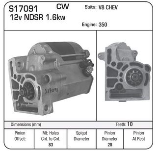 STARTER DENSO G/R REP 10MT 350 CHEV 1 LONG 1 SHORT BOLT