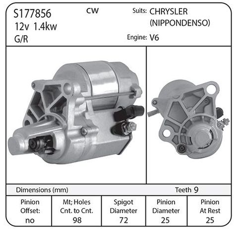 STR 12V ND 9TH 25 SUIT STRAIGHT 6 CHRYSLER
