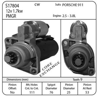 STR BOSCH 1.7KW SUIT 911 PORSCHE 1999-2008