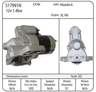 STR PMGR MITSI 12V 1.4KW CCW