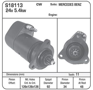 MERC BENZ TRUCK 24V 9TH 5.4KW CO AXIAL