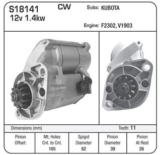 STR KUBOTA ND 12V 1.4KW
