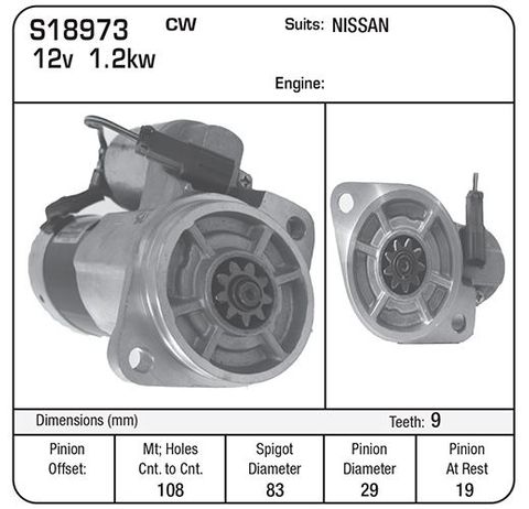STR 12V SUIT NISSAN F/LIFT