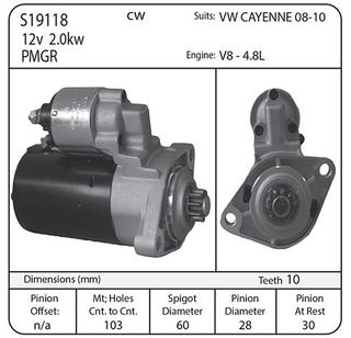 STR 12V BOSCH SUIT PORSCHE CAYENNE V8 08-2010