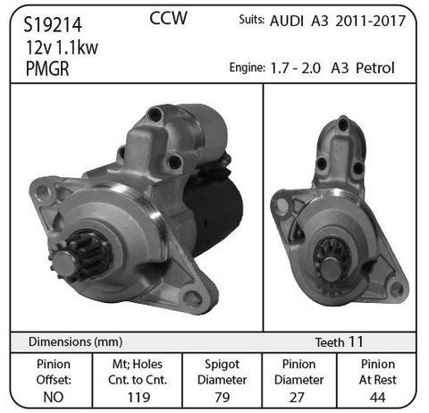 STR 12V BOSCH SUIT A3 2.0L 2011 - 2017