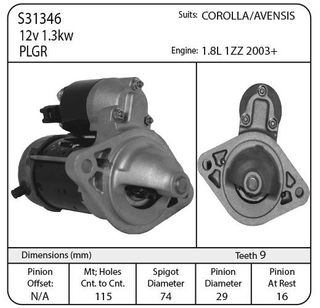 STARTER 12V ND SUIT J8Z AVENSIS