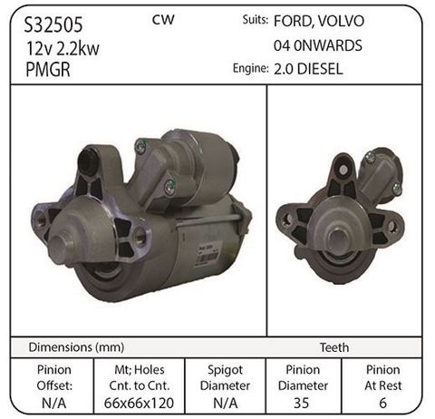 STARTER FORD 12V 2.2KW PMGR 11th - DIESEL