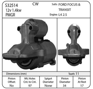 STR 12V SUIT FORD FOCUS & VOLVO