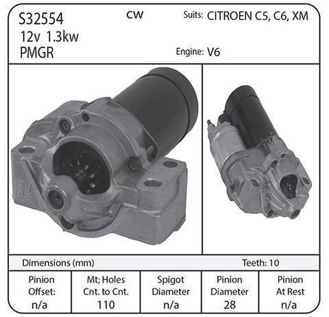 STR 12V VALEO SUIT CITROEN V6
