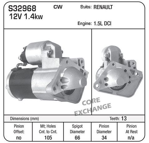 STARTER RENAULT CLIO III 1.5L 2005-ON