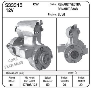 STARTER PAD MOUNT ISUZU POWERED VECTRA & SAAB 201-06~