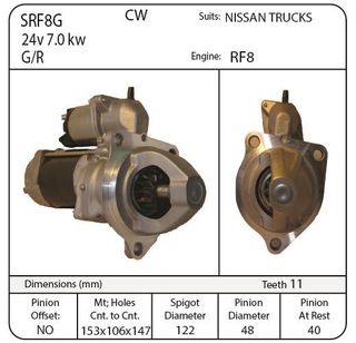 STARTER 7.5KW G/R NISSAN RF8- GENUINE