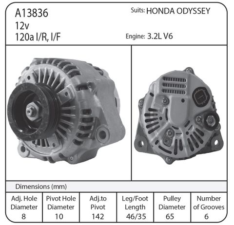 ALT SUIT HONDA V6 HONDA ODYSSEY IR 12V 120A