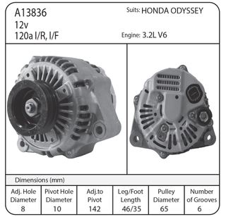 ALT SUIT HONDA V6 HONDA ODYSSEY IR 12V 120A