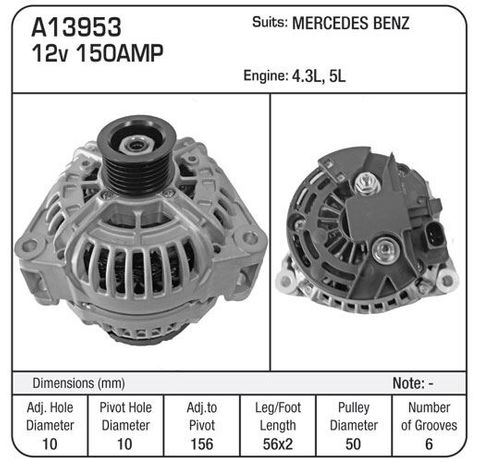 ALT  12V 150A MERC 02-03 4.3L-5.0L