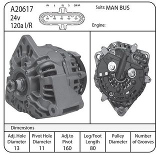 ALT BOSCH 24V 120amp MAN Bus/Truck