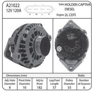 ALT 12V SUIT HOLDEN CAPTIVA DIESEL
