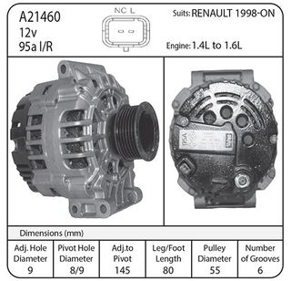 Alt 12v 95A suit Renault