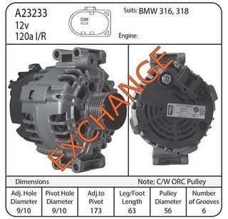 ALT 12V 120A SUIT BMW 2001 ON
