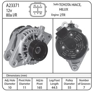 ALT 12V 80A TOYOTA FORTUNA RLO