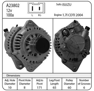 ALT 12V 100A SUIT ISUZU