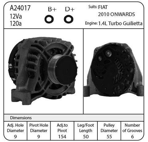 ALT 12V ND SUIT FIAT & AIFA