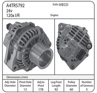 ALT 24V 120A SUIT IVECO