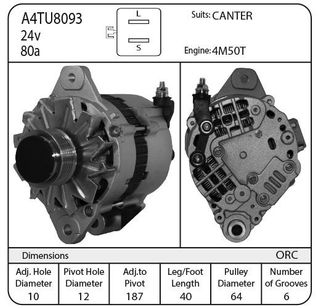ALTERNATOR CANTER 24V 80A