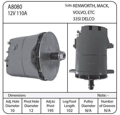 ALT 12V 110A 33SI S/EXCITING USA DELCO