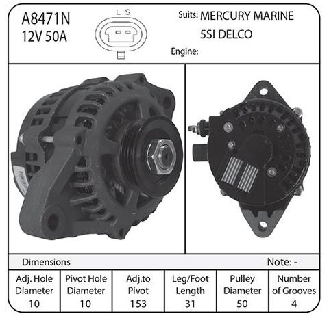 ALT DELCO 5SI SERIES 50AMP 12V CW