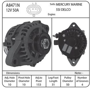 ALT DELCO 5SI SERIES 50AMP 12V CW