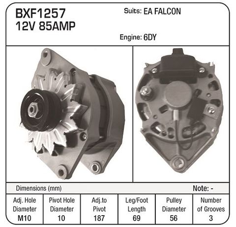 EA,EB  FALCON ALT,12V 85 AMP