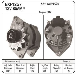 EA,EB  FALCON ALT,12V 85 AMP