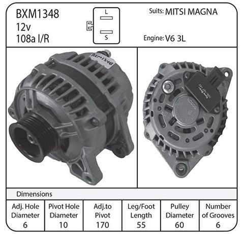 ALT 12V 108A MITSI MAGNA V6 3.0L